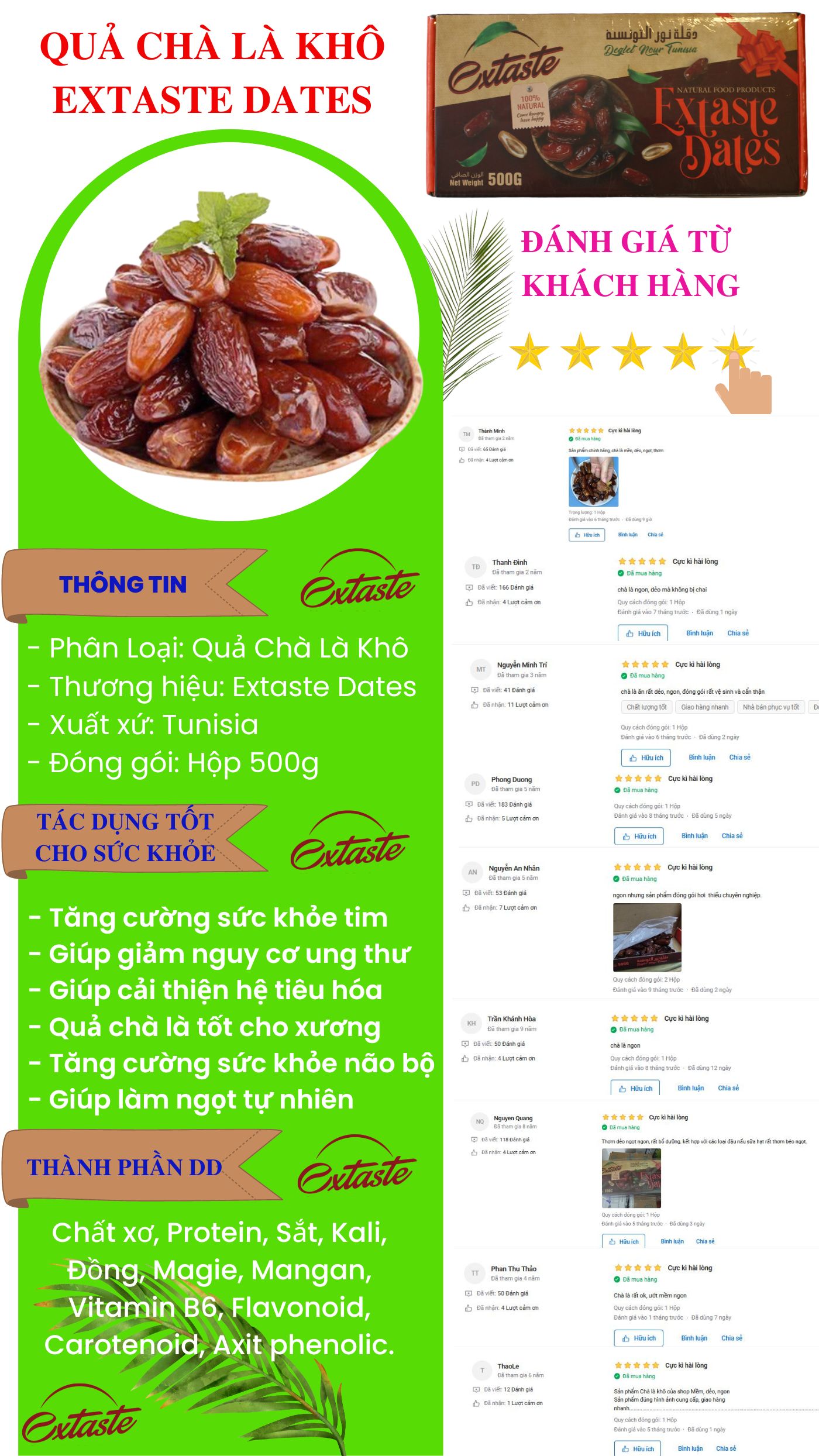 Quả Chà Là Khô Extaste Dates