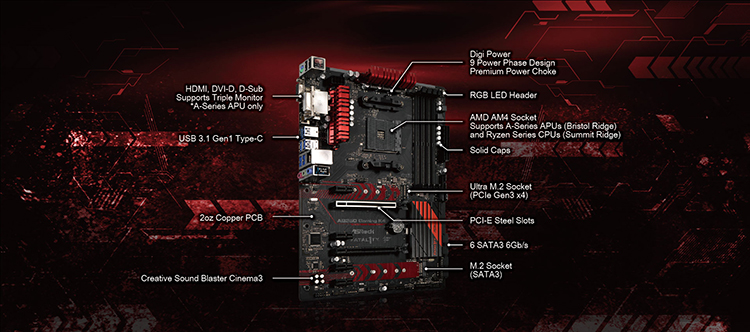 Bo Mạch Chủ Mainboard ASRock AB350 Gaming K4 Socket AM4 - Hàng Chính Hãng