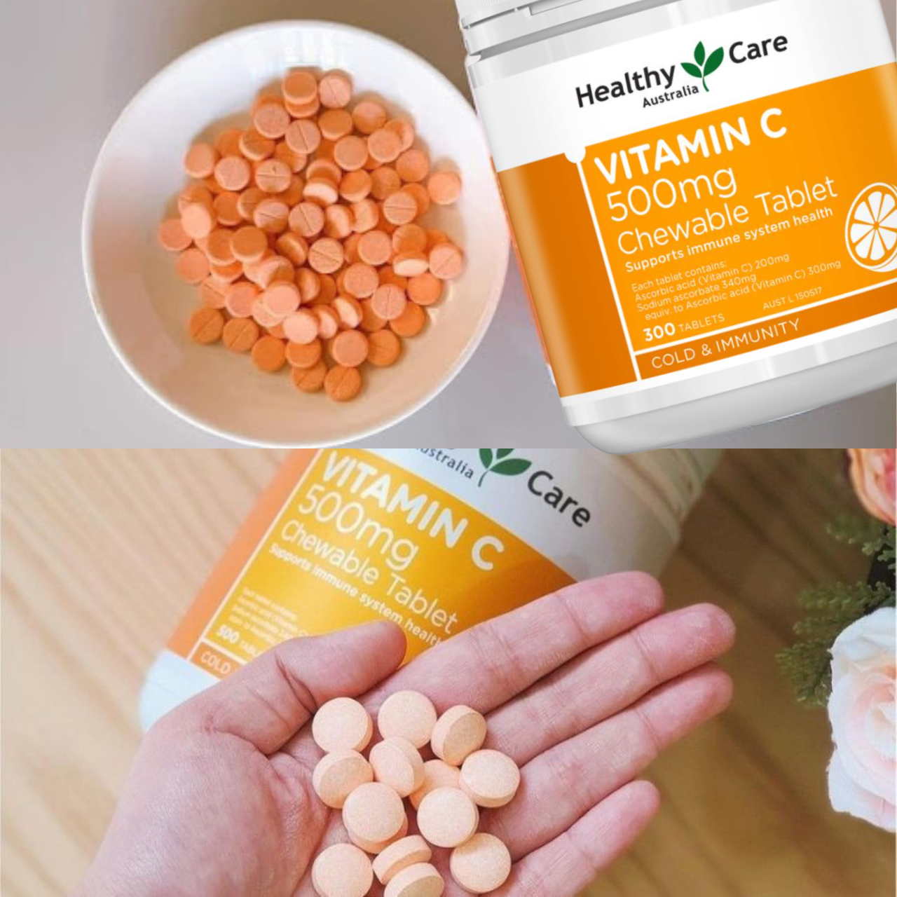 Vitamin C Úc Healthy Care Vitamin C 500mg Chewable