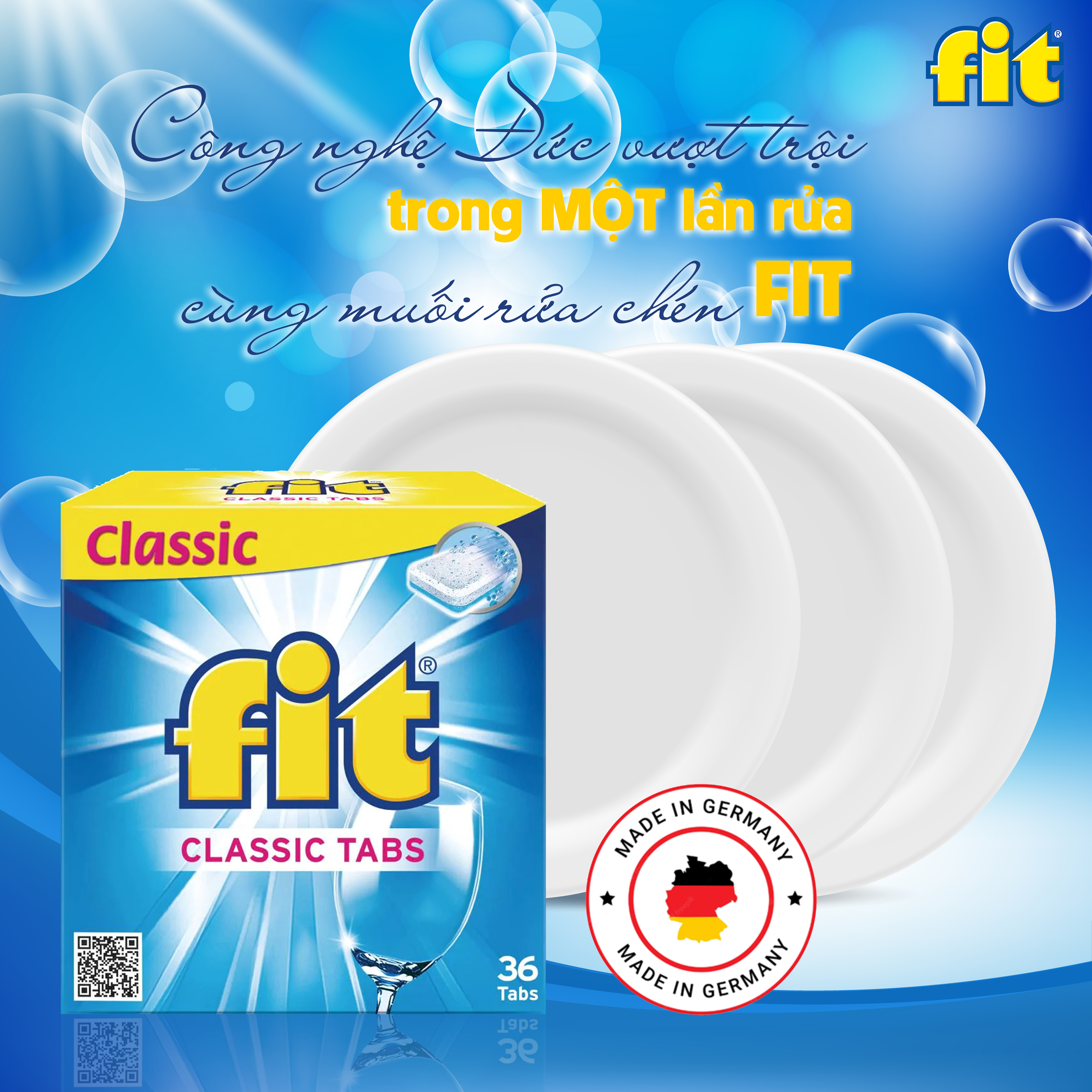 Combo 2 hộp viên rửa chén FIT Classic 144 viên (1.2kg/hộp)