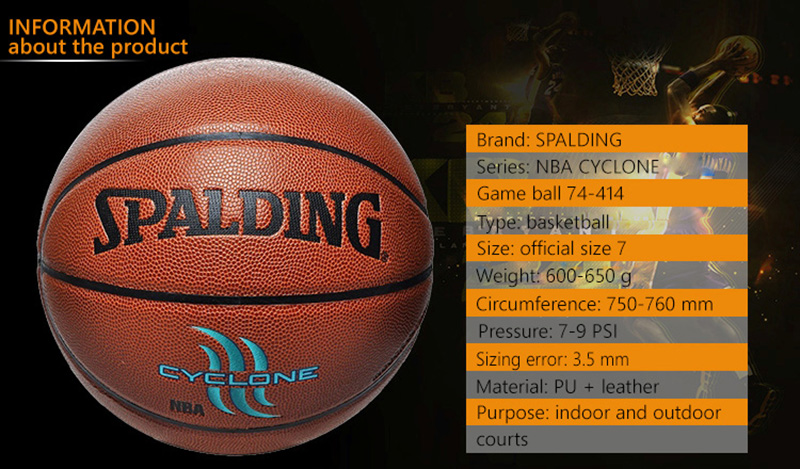 Bóng Rổ Spalding 74-414 CYCLONE Chất Liệu PU