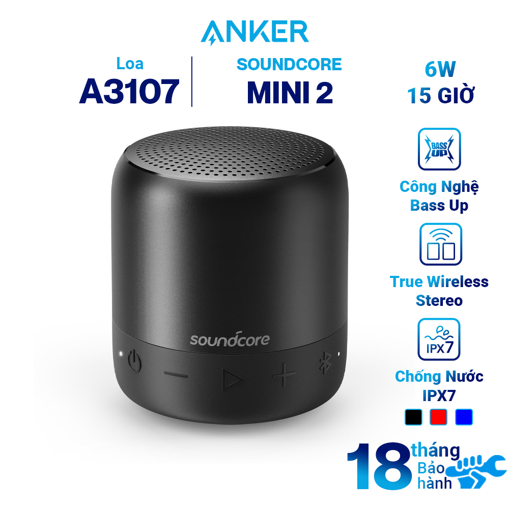 Loa Bluetooth Anker SoundCore Mini 2 - A3107H11 Đen - Hàng Chính Hãng
