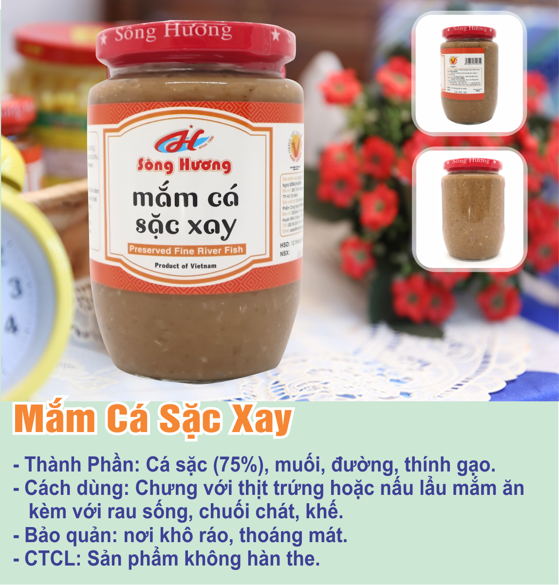 Mắm Cá Sặc Xay Sông Hương Foods Hũ 400g 1