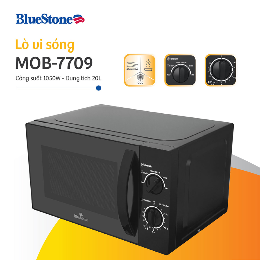 Lò Vi Sóng BLUESTONE MOB-7709 - 20L (Đen) - Hàng chính hãng