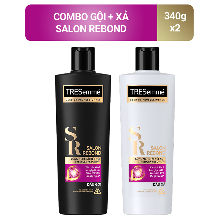 Combo gội xả TRESemmé Salon Rebond Công Nghệ Tái Kết Nối Ngăn Ngừa Gãy Rụng 340Gr x 2