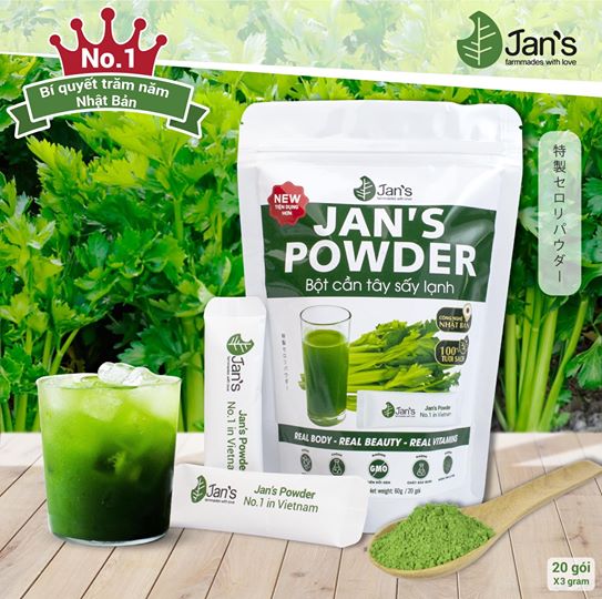 Bột cần tây sấy lạnh jans bao bì mới 