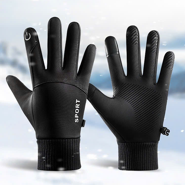 Găng tay nam mùa đông cảm ứng lót nỉ lông cực ấm lòng bàn tay chống trượt cao cấp GTN89