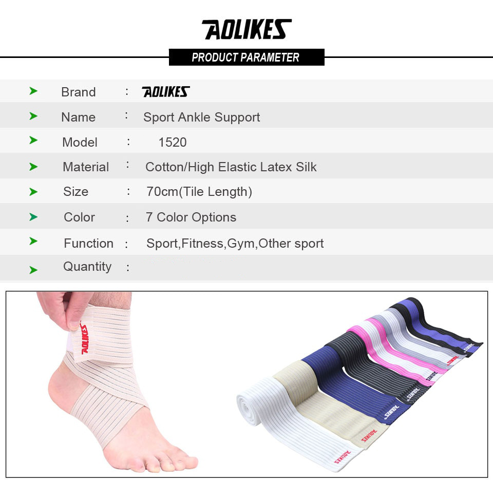 Bộ 2 Băng Quấn Cổ Chân Đàn Hồi Hỗ Trợ Bảo Vệ Mắt Cá Chân Khi Chơi Thể Thao Sport Ankle Support AOLIKES YE-1520