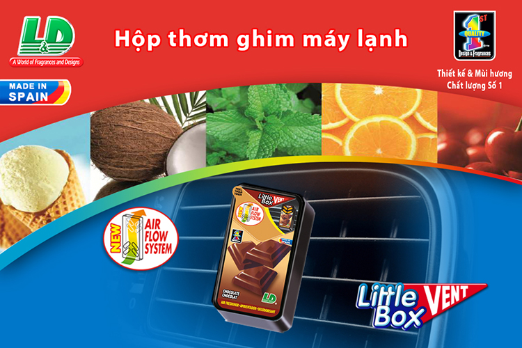 Hộp thơm ghim máy lạnh L&D LITTLE BOX Chocolate 5ml