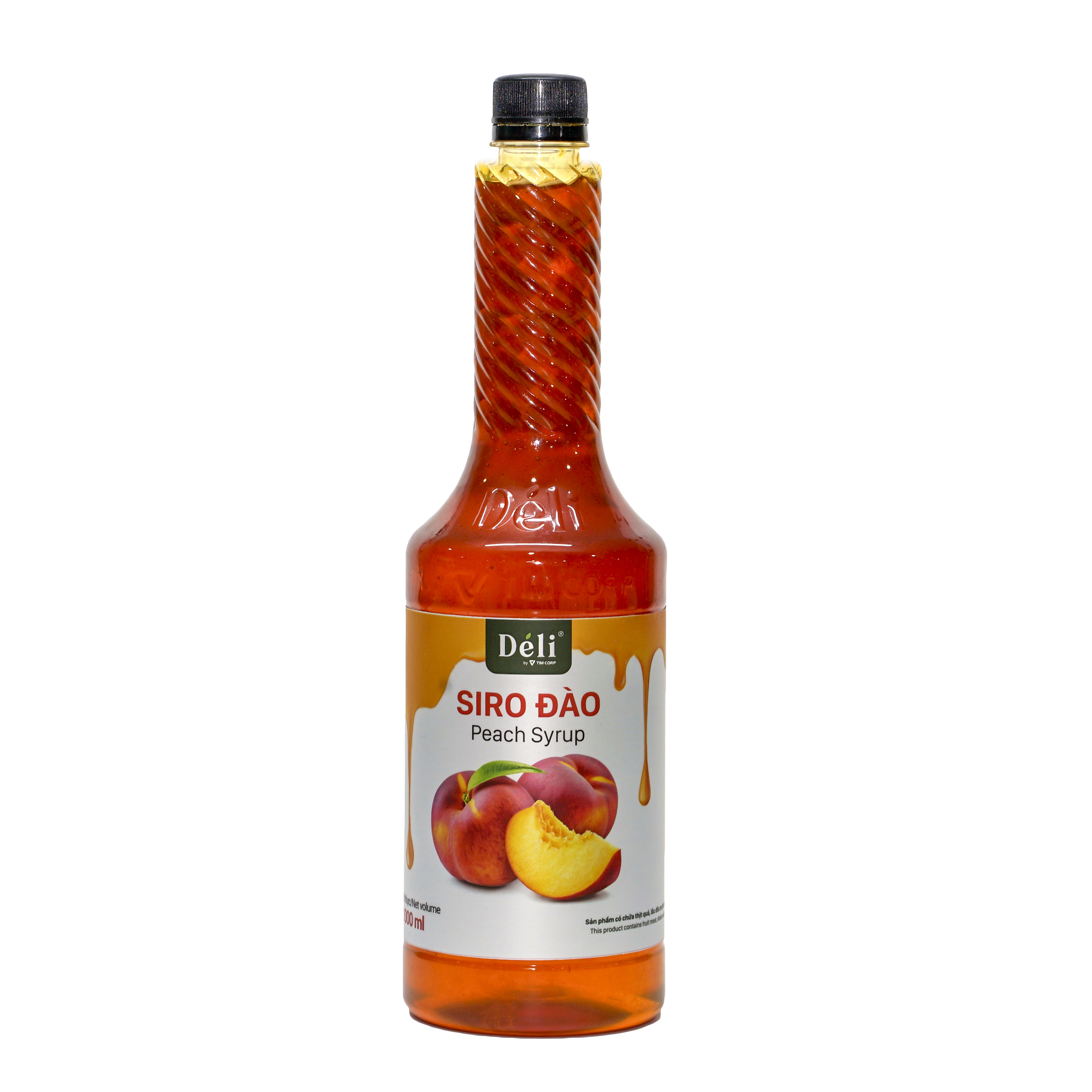 Siro đào Déli - 1 lít - đậm đặc, chuyên dùng pha chế trà trái cây, soda