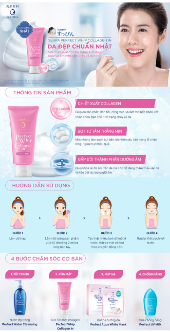 Sữa Rửa Mặt Mịn Và Săn Chắc Da Senka Perfect Whip Collagen In 120G - [4901872462087]