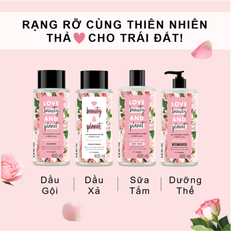 Sữa Tắm Làm Sáng Da Love Beauty And Planet Majectic Glow 400ml