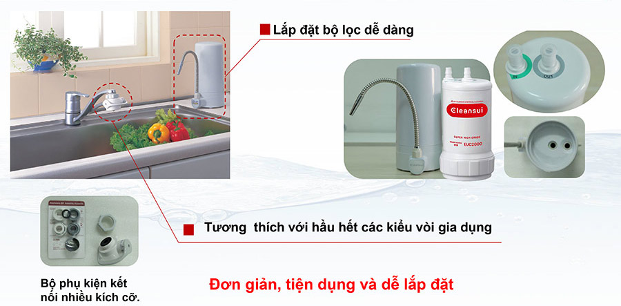 Thiết bị lọc nước Cleansui trên bồn rửa ET101-hàng chính hãng