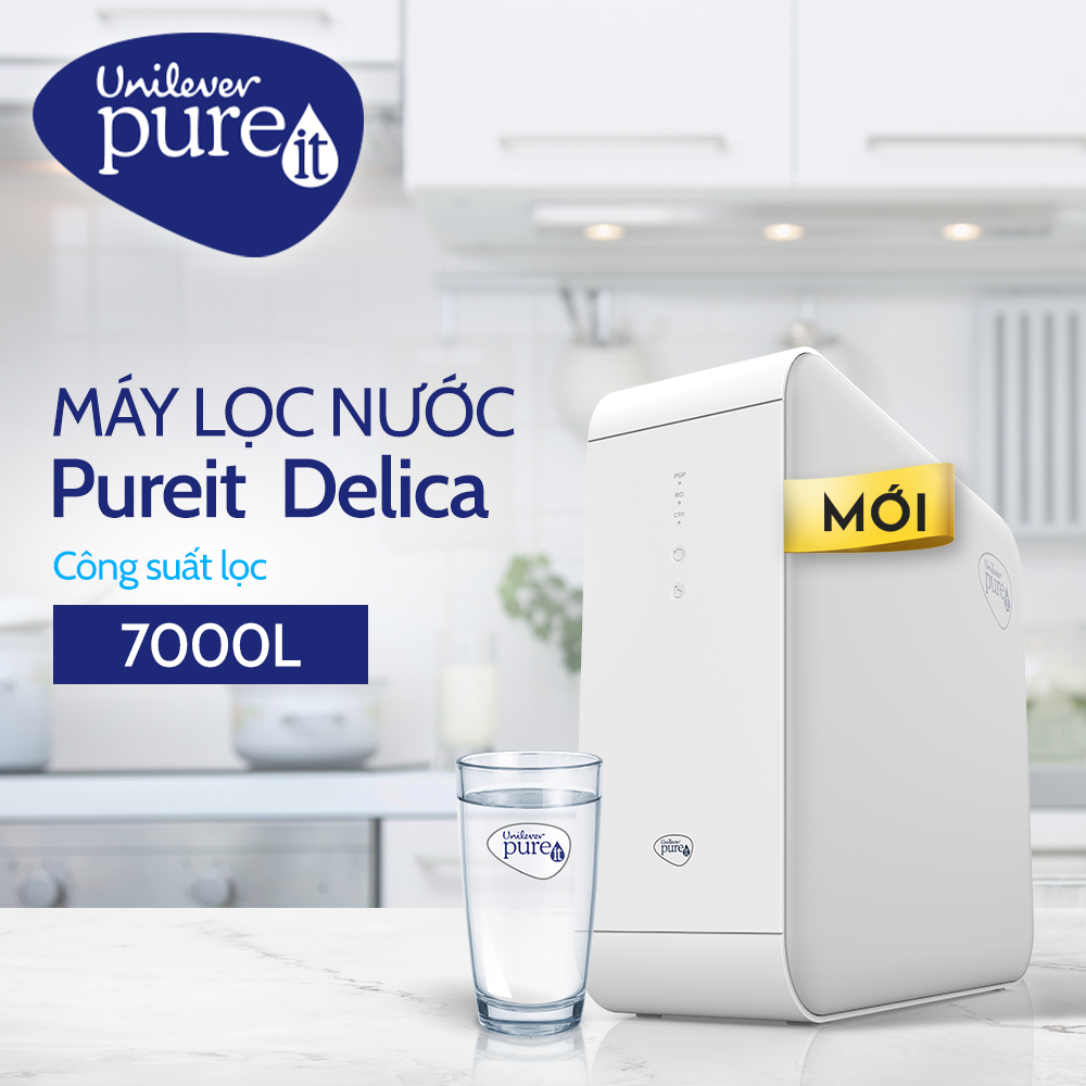 Máy Lọc Nước Unilever Pureit Delica – Công Nghệ Lọc RO - Lắp Dưới Ngăn Tủ Bếp - Hàng Chính Hãng