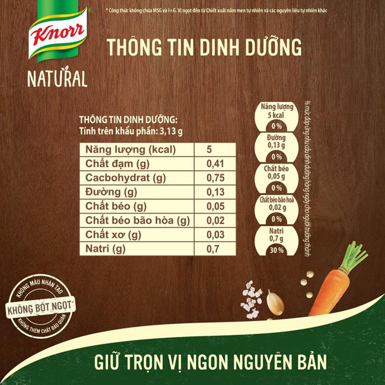 Bột Nêm Tự Nhiên Knorr Natural - Vị Gà (330g)