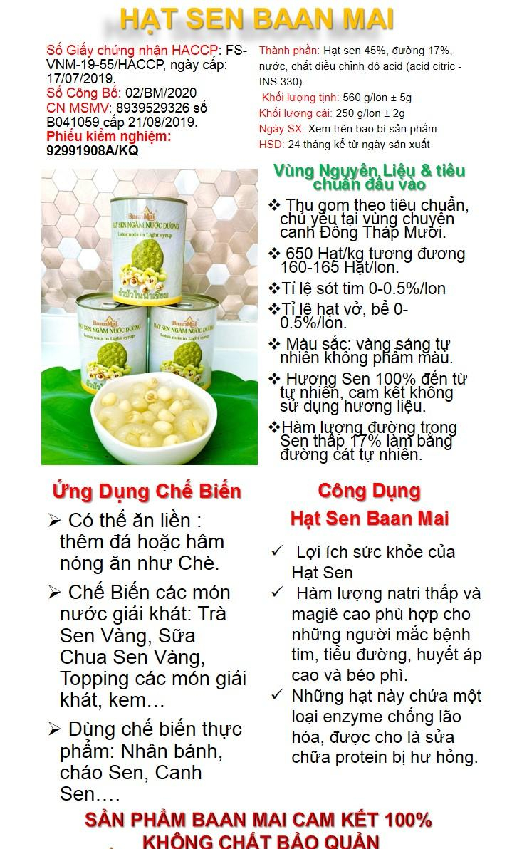 Hạt Sen Ngâm Nước Đường BaanMai (560gr) 1