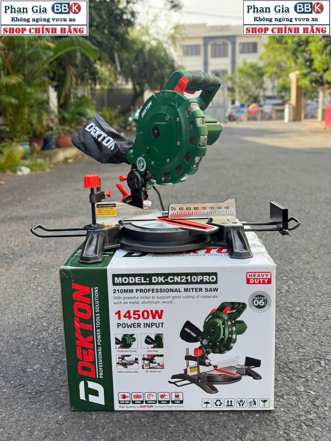 Máy Cắt Nhôm DEKTON DK-CN210PRO – 1450W – Cắt Nghiêng 45° Chính Xác – Tặng Lưỡi Cắt 80R – Bảo Hành 12 Tháng