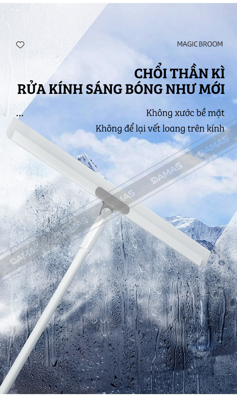 Cây Gạt Nước Sàn Nhà, Lau Kính Đa Năng 2 Trong 1 Damas C3 Pro - Chất liệu lưỡi gạt làm từ Silicone cao cấp - Tay cầm hợp kim bền đẹp, điều chỉnh độ cao linh hoạt - Lưỡi gạt xoay 360 độ giúp làm sạch mọi ngóc ngách dễ dàng, nhanh chóng, sạch bong kin kít