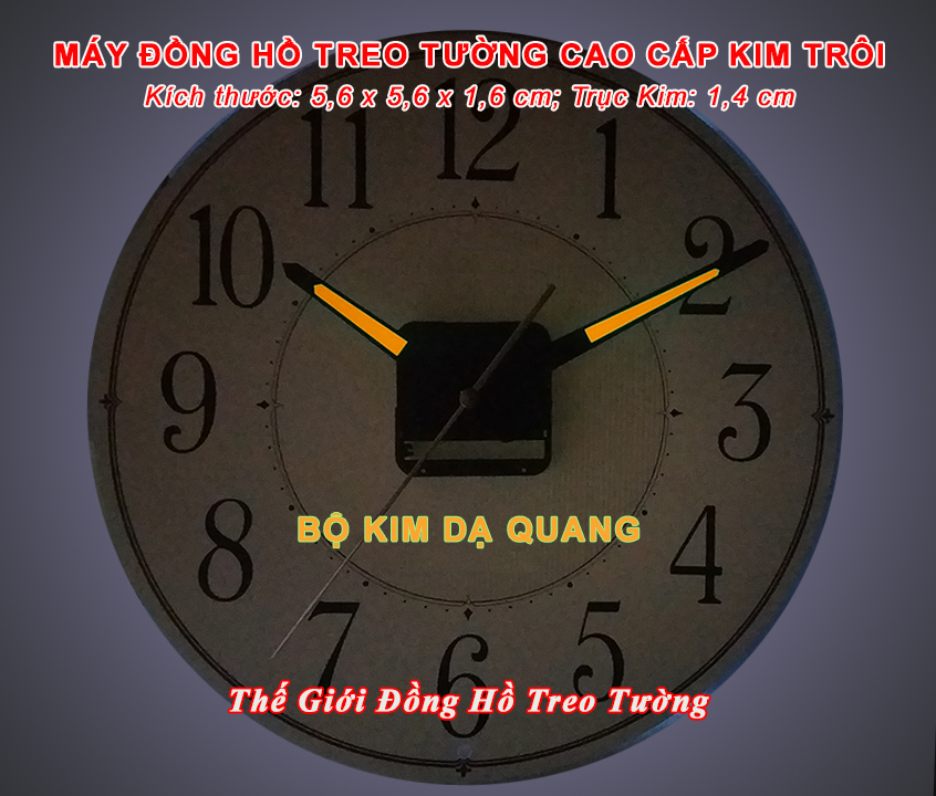 Máy Đồng Hồ Eastar Kim Trôi Độ Chính Xác Cao – Bộ Kim Đao thân Kim màu Đen có Dạ Quang màu Cam – Kèm theo Pin Maxell.