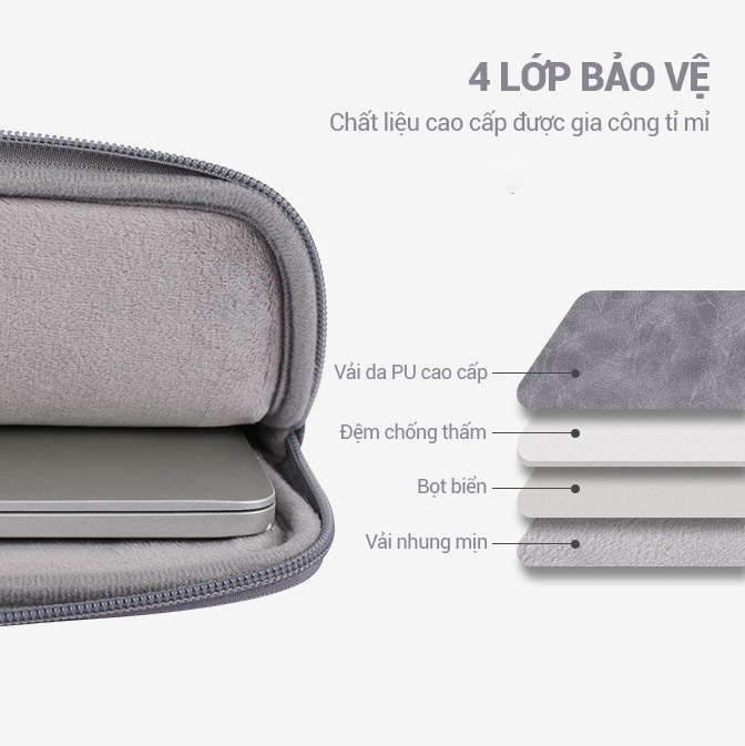 Túi chống sốc Macbook M1, M2, Macbook Air, Pro GB-CS03 chính hãng Gu Bag, công nghệ giảm chấn bảo vệ laptop, chống va đập máy tính an toàn hiệu quả