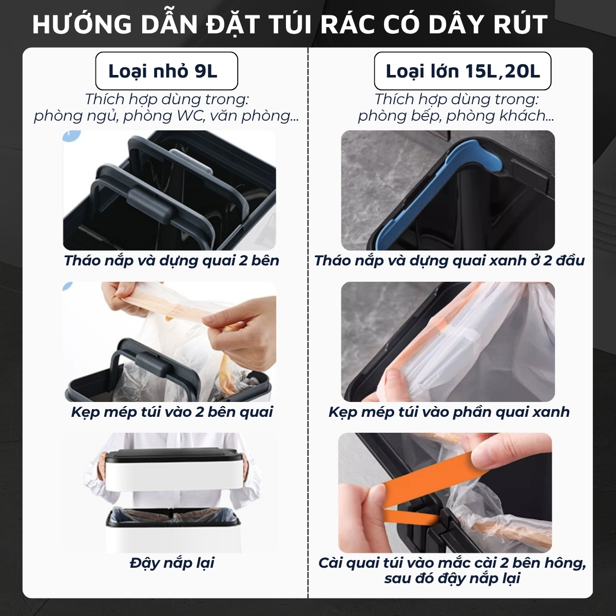 Thùng rác thông minh cảm ứng tự động đóng mở DandiHome - Tặng pin sạc Micro usb