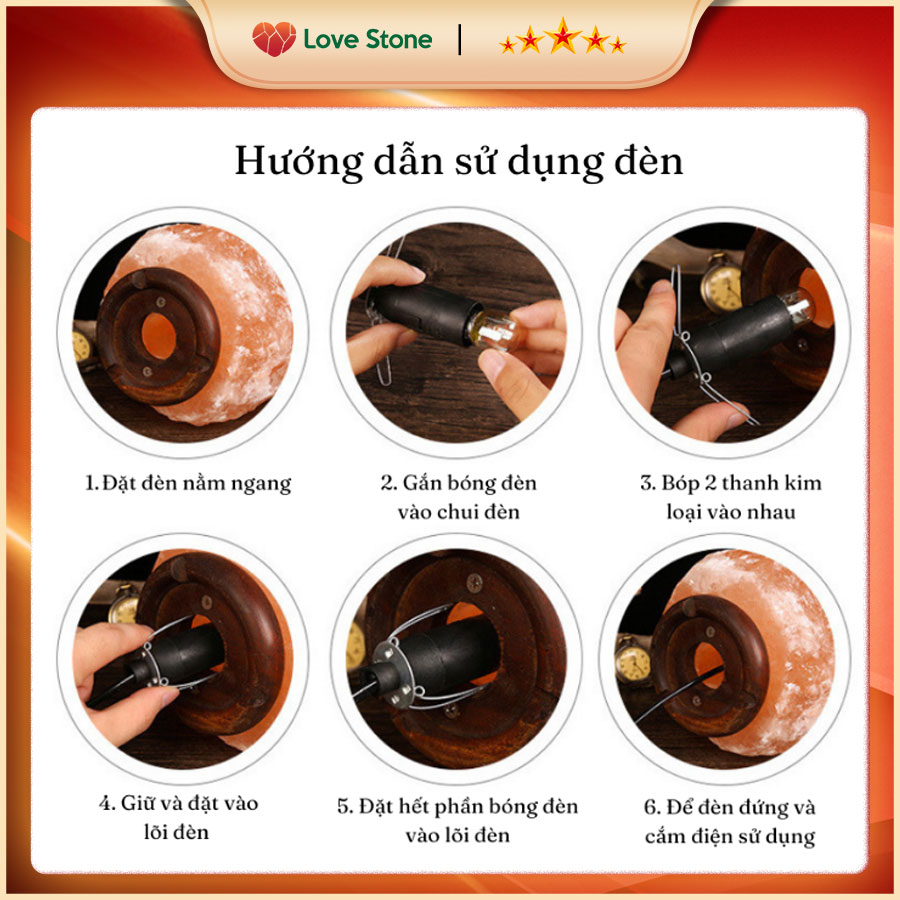 Hướng Dẫn Sử Dụng Đèn Đá Muối Himalaya Love Stone