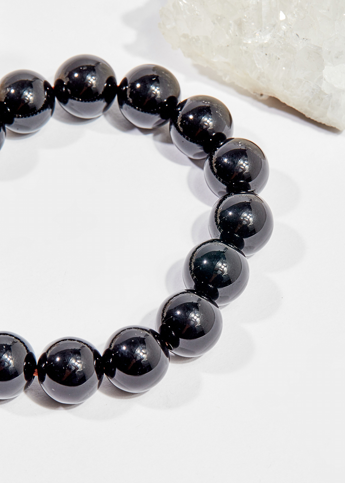 Vòng tay phong thủy đá obsidian charm tài lộc 10mm mệnh thủy , mộc - Ngọc Quý Gemstones