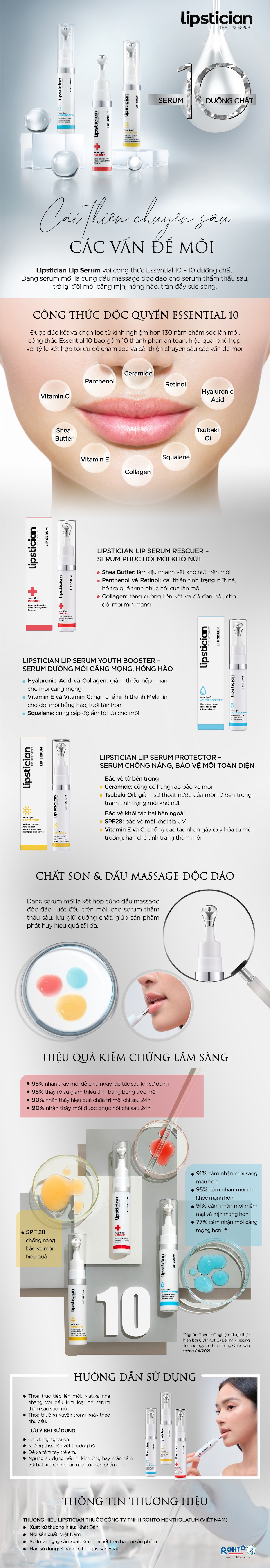 Serum Dưỡng Môi Chống Nắng Dưỡng Môi Toàn Diện Lipstician Lip Serum Protector (9g)