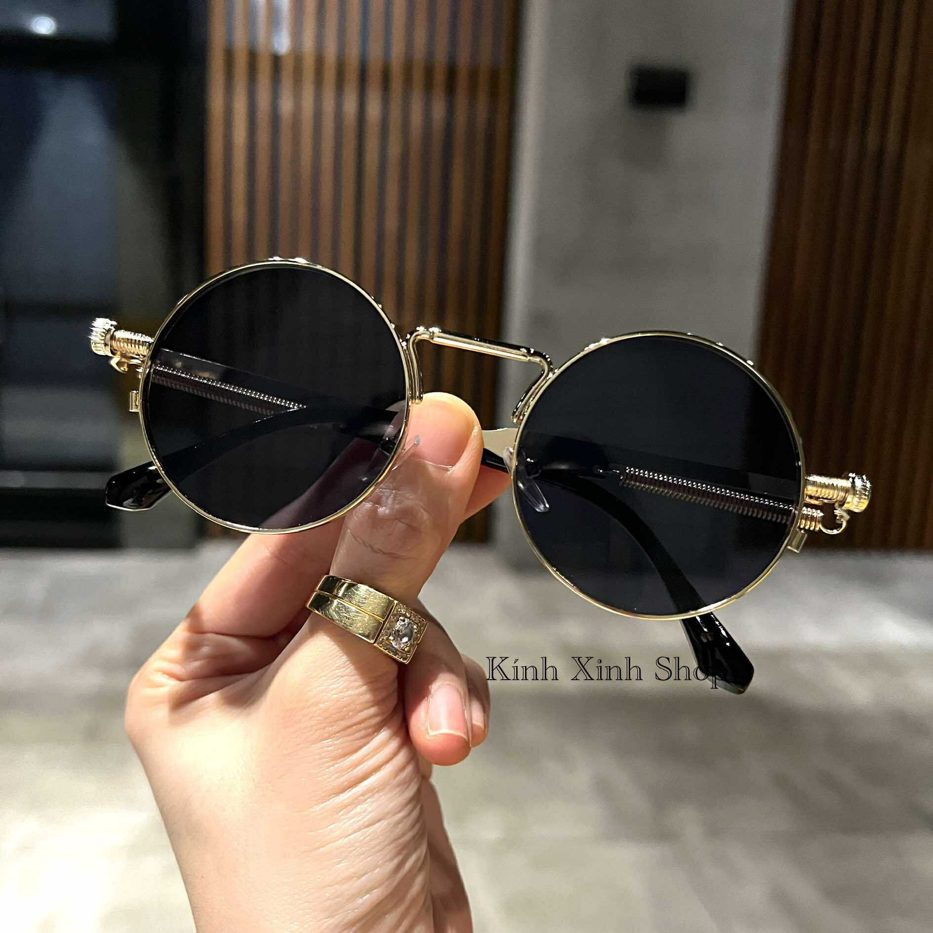 (Hàng cao cấp) Kính râm Mắt tròn thầy bói chống nắng chống lóa uv cho nam nữ