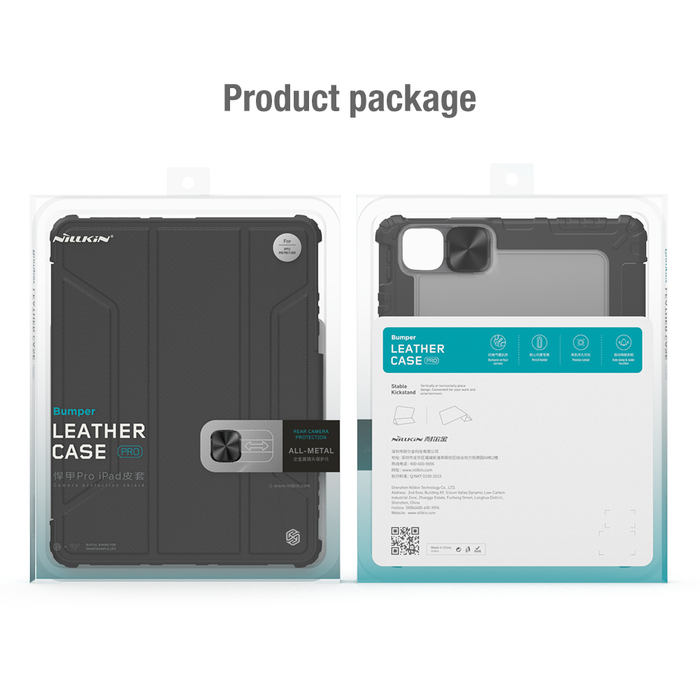 Bao da cho iPad Air 5 2022 10.9 Inch Nillkin Bumper Leather Case Pro (Có khe cắm bút Apple Pencil) - Hàng Nhập Khẩu