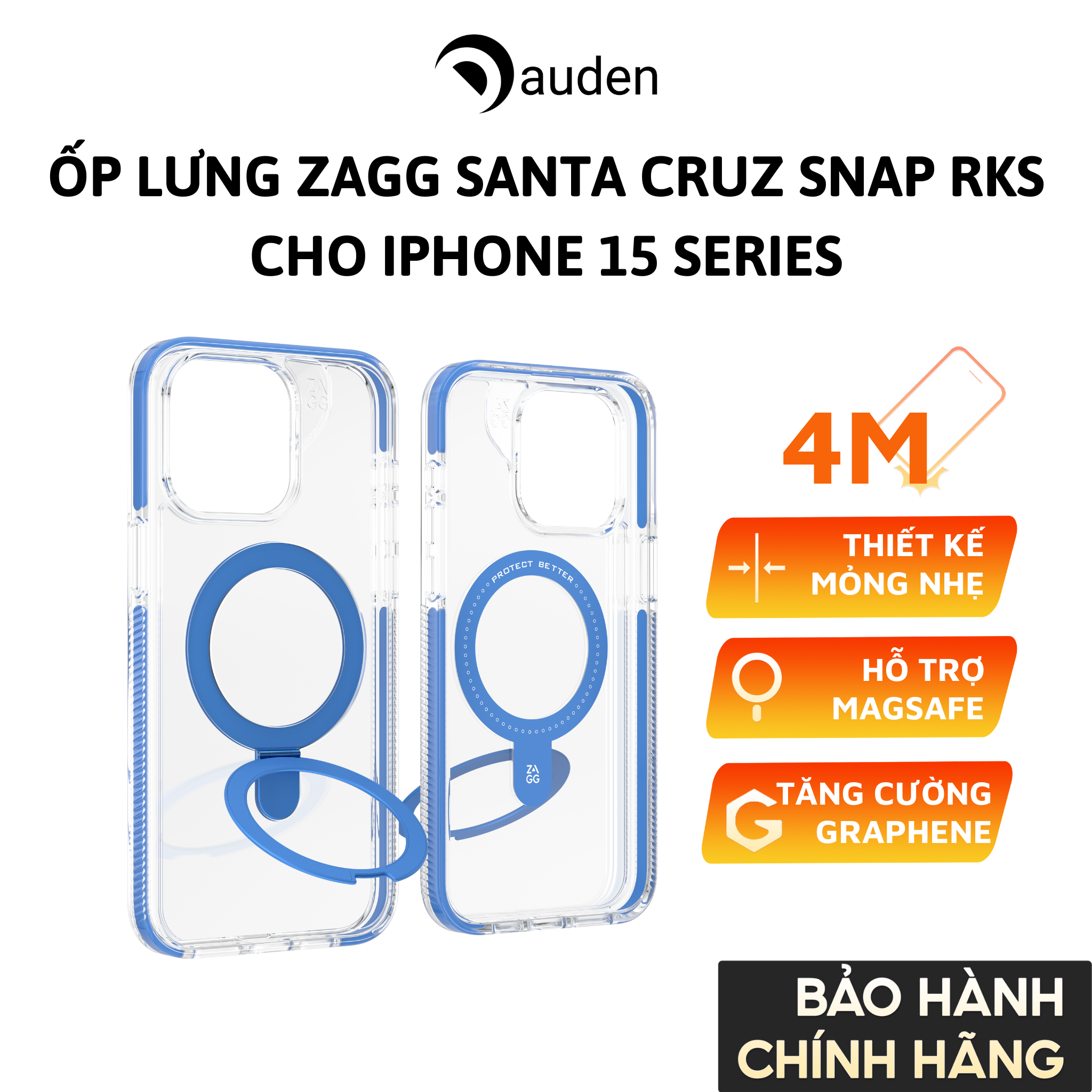 Ốp lưng ZAGG chống sốc bảo vệ dành cho iPhone 15/ 15 Plus/ 15 Pro/ 15 ProMax, bảo hành 12 tháng 1 đổi 1 - Hàng chính hãng