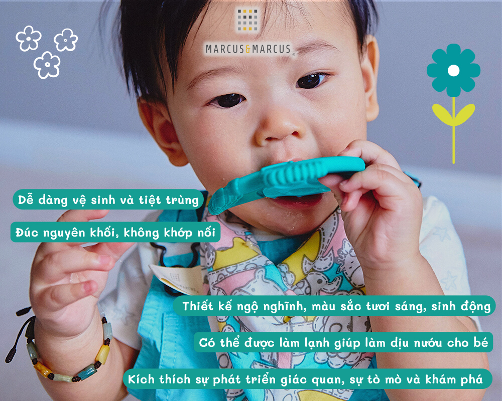 Đồ gặm nướu silicon cho bé Sensory Marcus & Marcus, từ 6 tháng