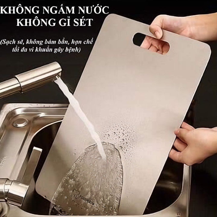 Thớt KG68 nguyên khối đúc kháng khuẩn, dùng để thái thịt, rau quả dễ tiện lợi chất liệu inox304- Hàng chính hãng