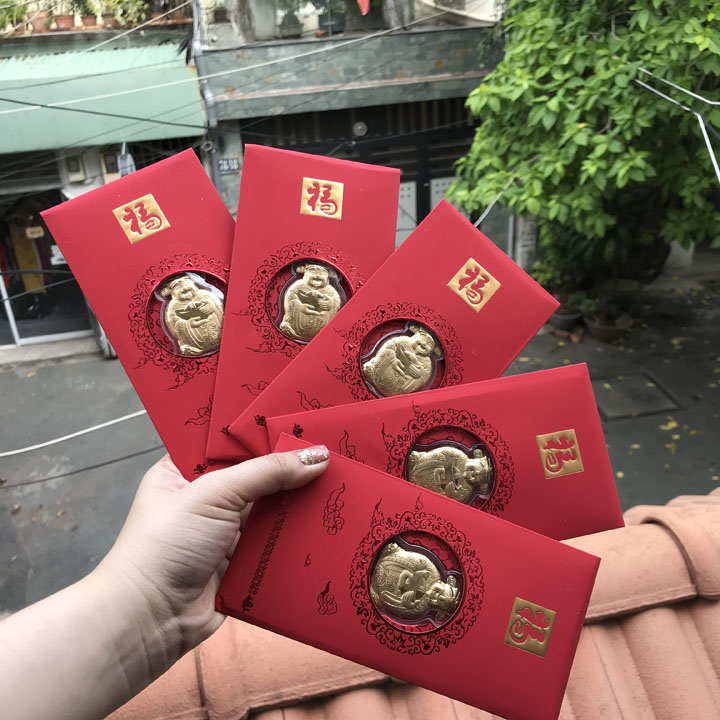 Combo 5 Bao Lì Xì Thần Tài vàng vip