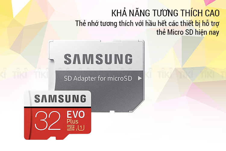 Thẻ Nhớ Micro SD Samsung Evo Plus 32GB Class 10 - 95MB/s (Kèm Adapter) - Hàng Nhập Khẩu