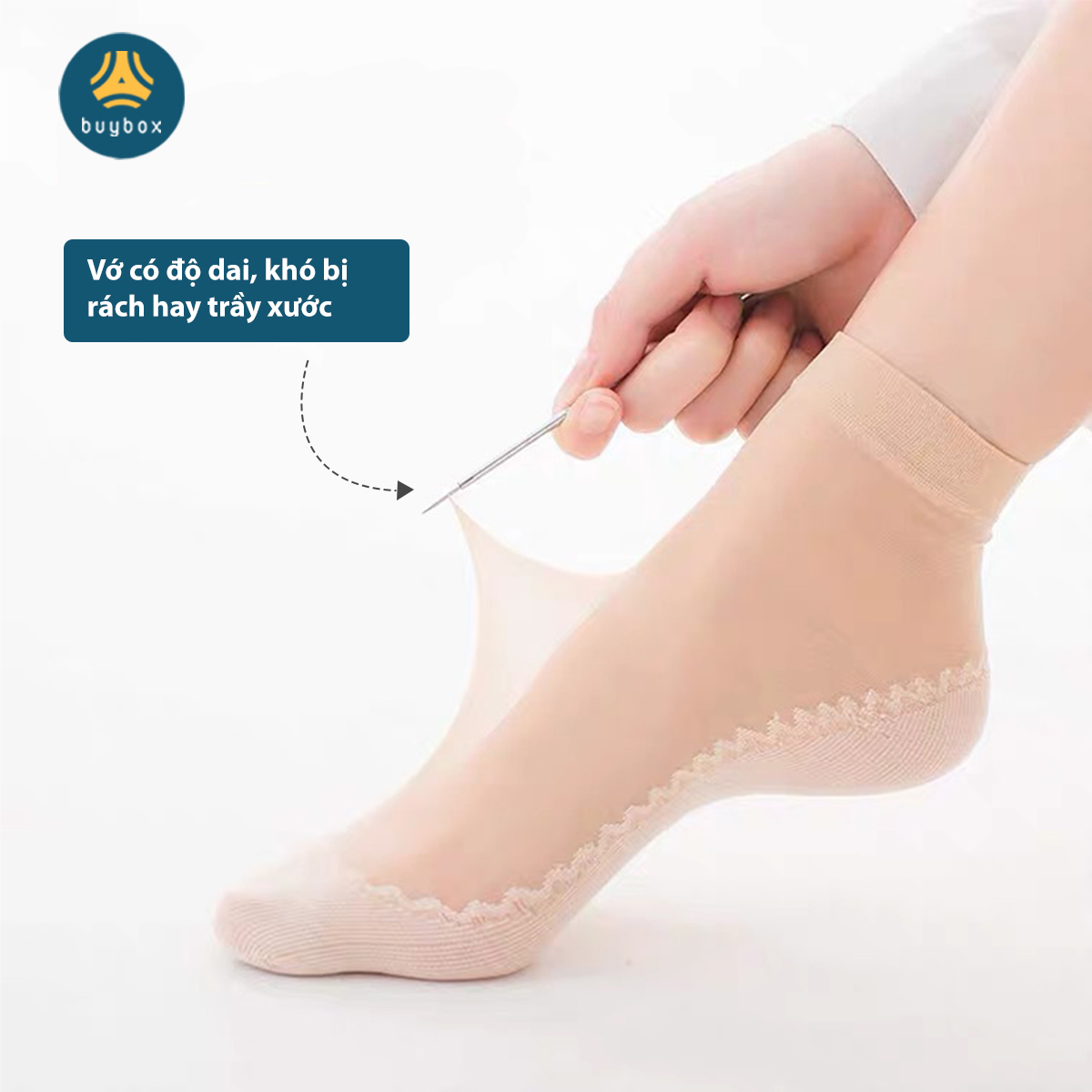 Vớ da mỏng mặt đế được làm bằng chất liệu cotton thoáng khí giúp chống trượt - BuyBox - BBPK249