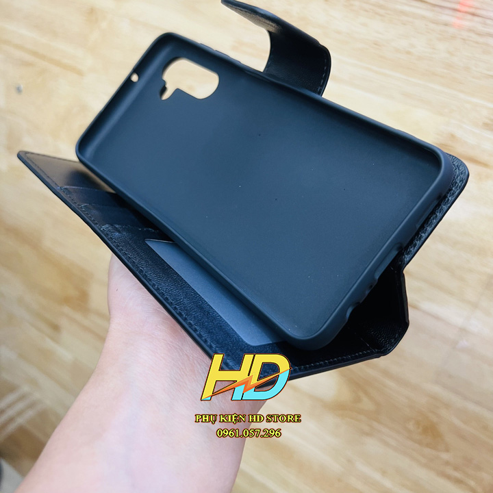 Bao Da Dạng Ví Dành Cho SamSung Galaxy A04s Chính Hãng Hanman có quai gài, Ngăn ví tiền, ngăn đựng thẻ - Hàng Chính Hãng