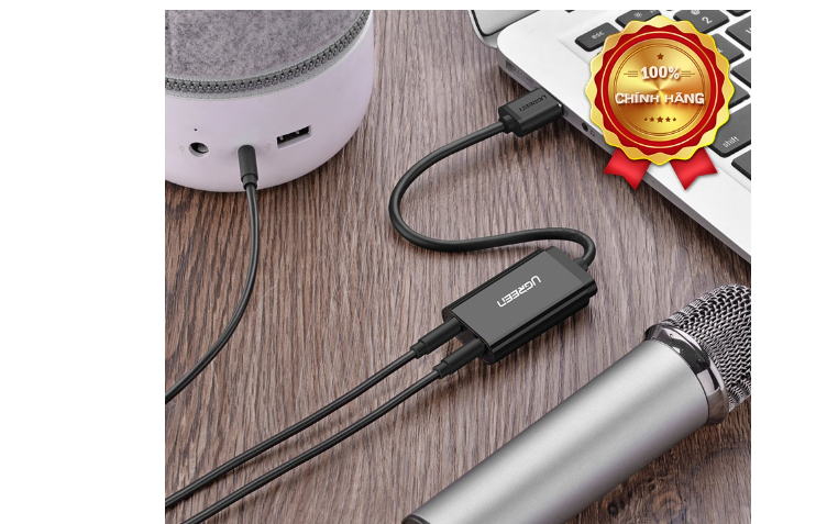 Dây USB 2.0 UGREEN US205 mở rộng sang đồng thời 2 cổng 3.5mm cho tai nghe + mic (DISABLE) - Hàng chính hãng