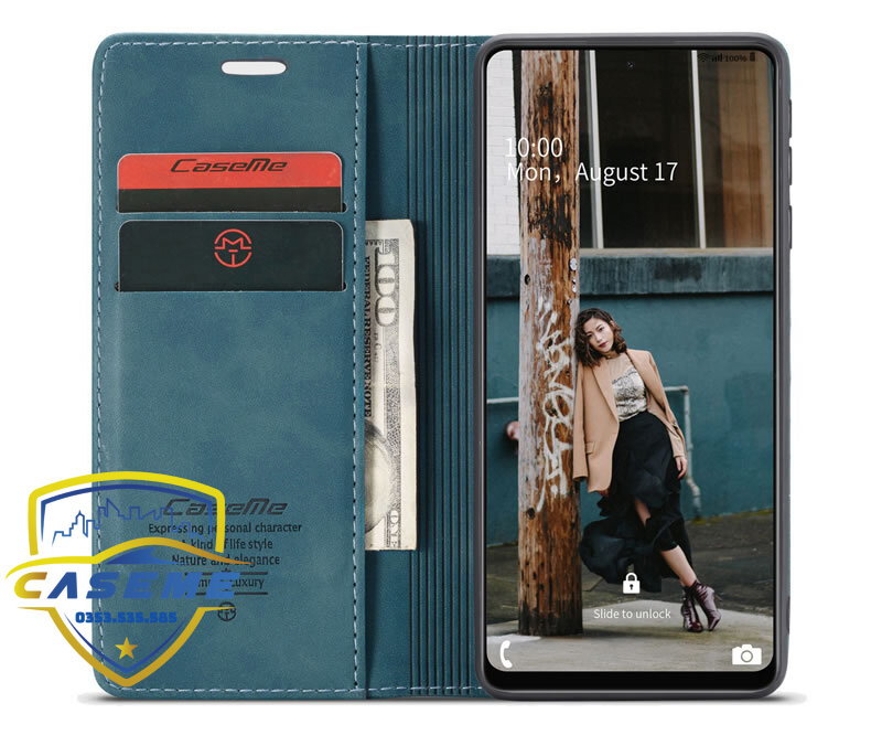 Bao da cao cấp dành cho Samsung A12, Samsung A52, Samsung A52s Samsung A72 dạng ví Caseme - Hàng Nhập Khẩu