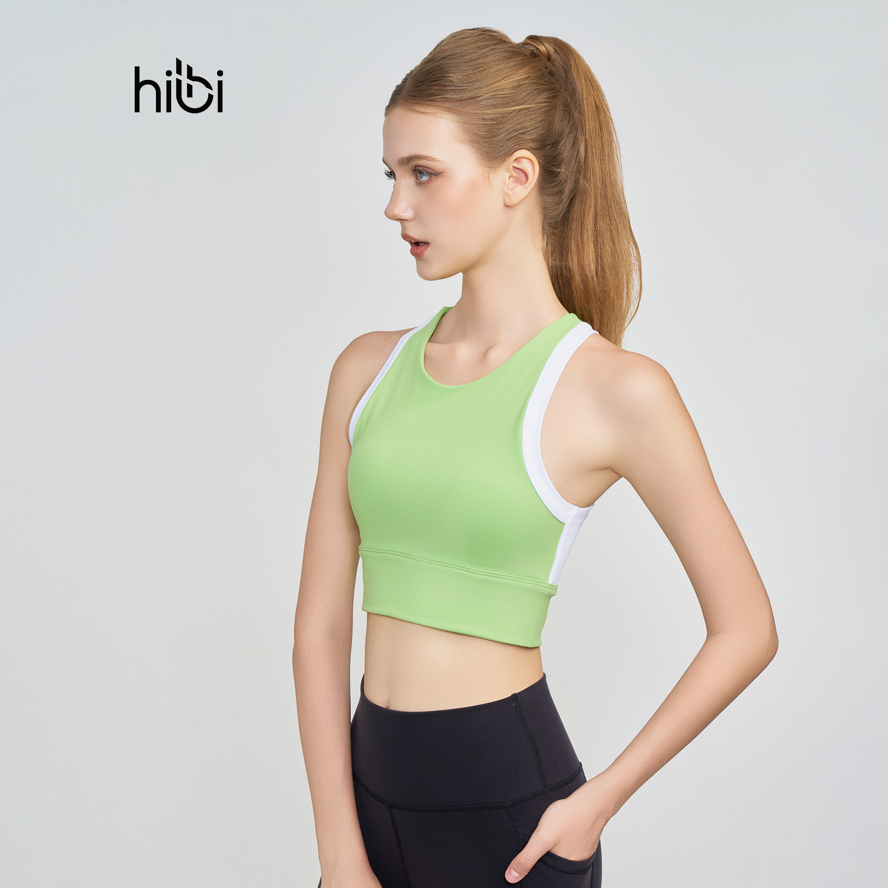 Áo tập Yoga Gym Croptop cho nữ Hibi Sports Mã CR805 có mút nâng ngực bên trong
