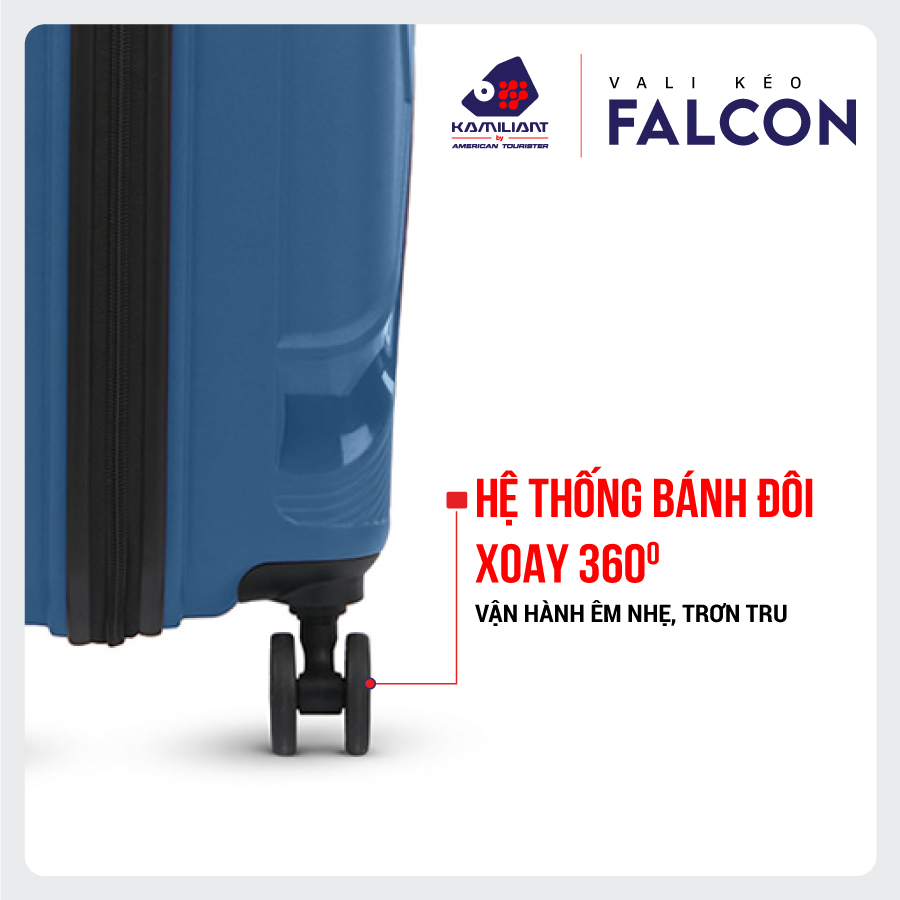 [ TIKI TRỢ GIÁ ] Vali kéo Falcon KAMILIANT BY AMERICAN TOURISTER MỸ : Thương hiệu Chính Hãng , bảo hành quốc tế trên 118 quốc gia