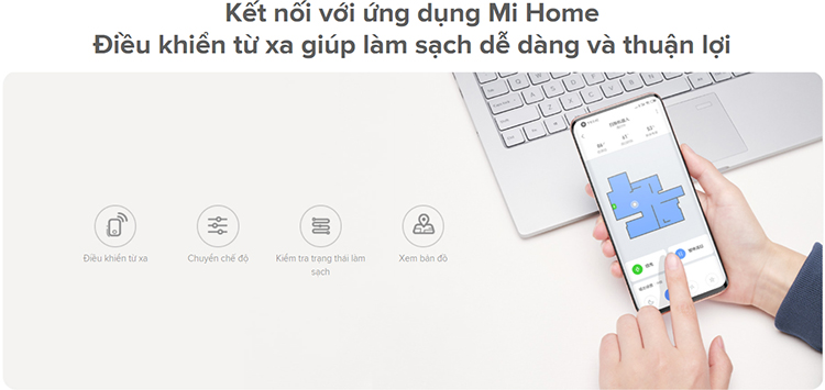 Máy Hút Bụi Xiaomi Mi Robot Vacuum-Mop Essential SKV4136GL - Hàng Chính Hãng