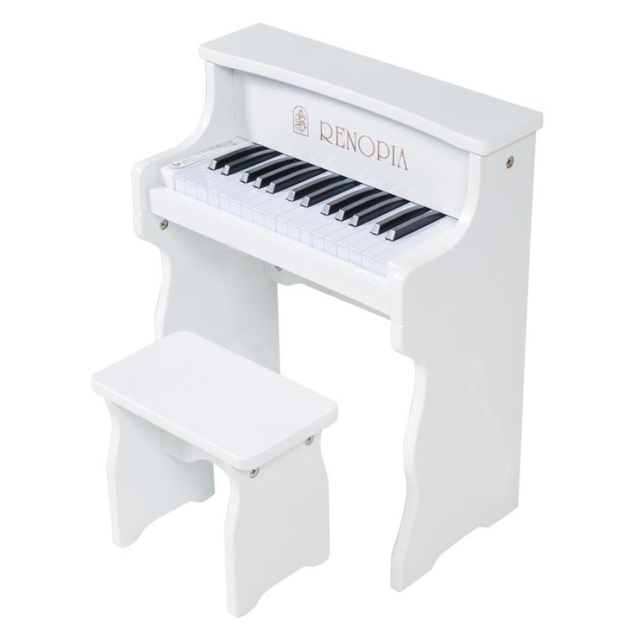 RENOPIA Baby Children's Toy Piano Early Learning Enlightenment Keyboard 30 Key Multifunction Playable Music 1-5 Years Gift White