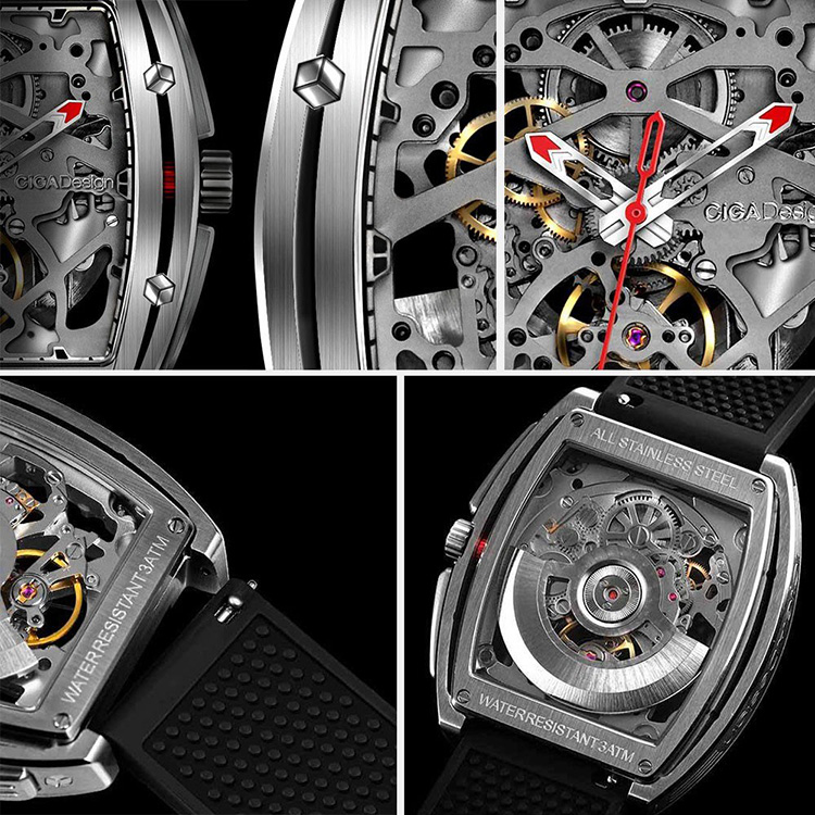 Xiaomi CIGA Design Men Automatic Mechanical Analog Watch Hollow Stainless Steel Business Casual Wrist Watch Gift