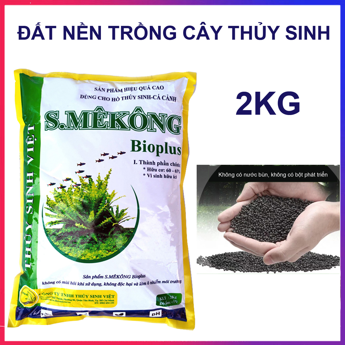 Đất Nền Trồng Cây Thủy Sinh, Phân nền SMEKONG 2KG giàu dinh dưỡng.