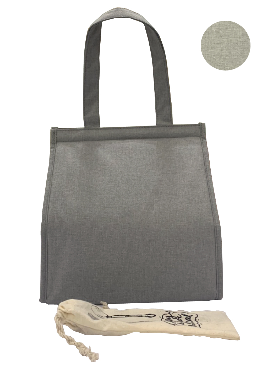 Túi đựng hộp cơm màu xám trắng