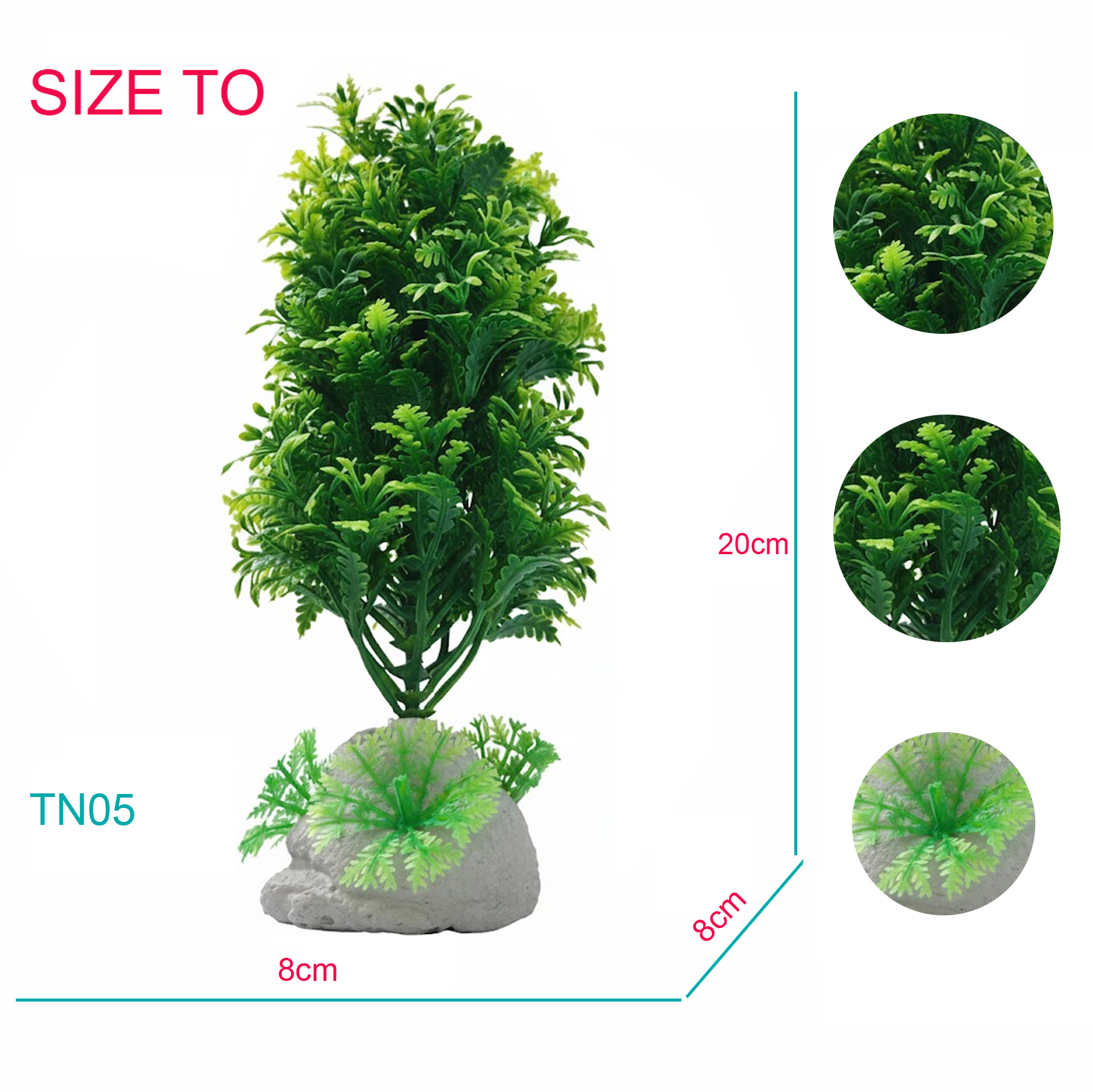 Cây Nhựa Trang Trí Bể Cá Thủy Sinh Dương Xỉ Xanh Rậm Lớn 20cm (MS06)