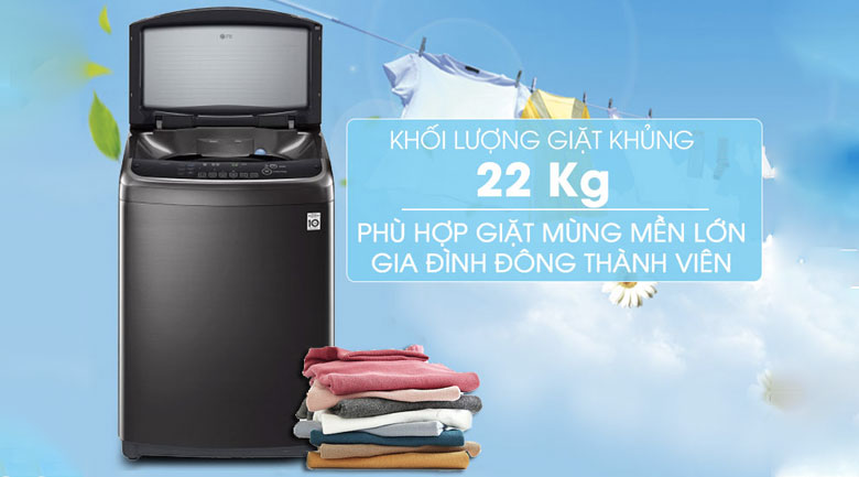 Máy giặt LG 22Kg TH2722SSAK Inverter - Mẫu 2019 - Hàng Chính Hãng