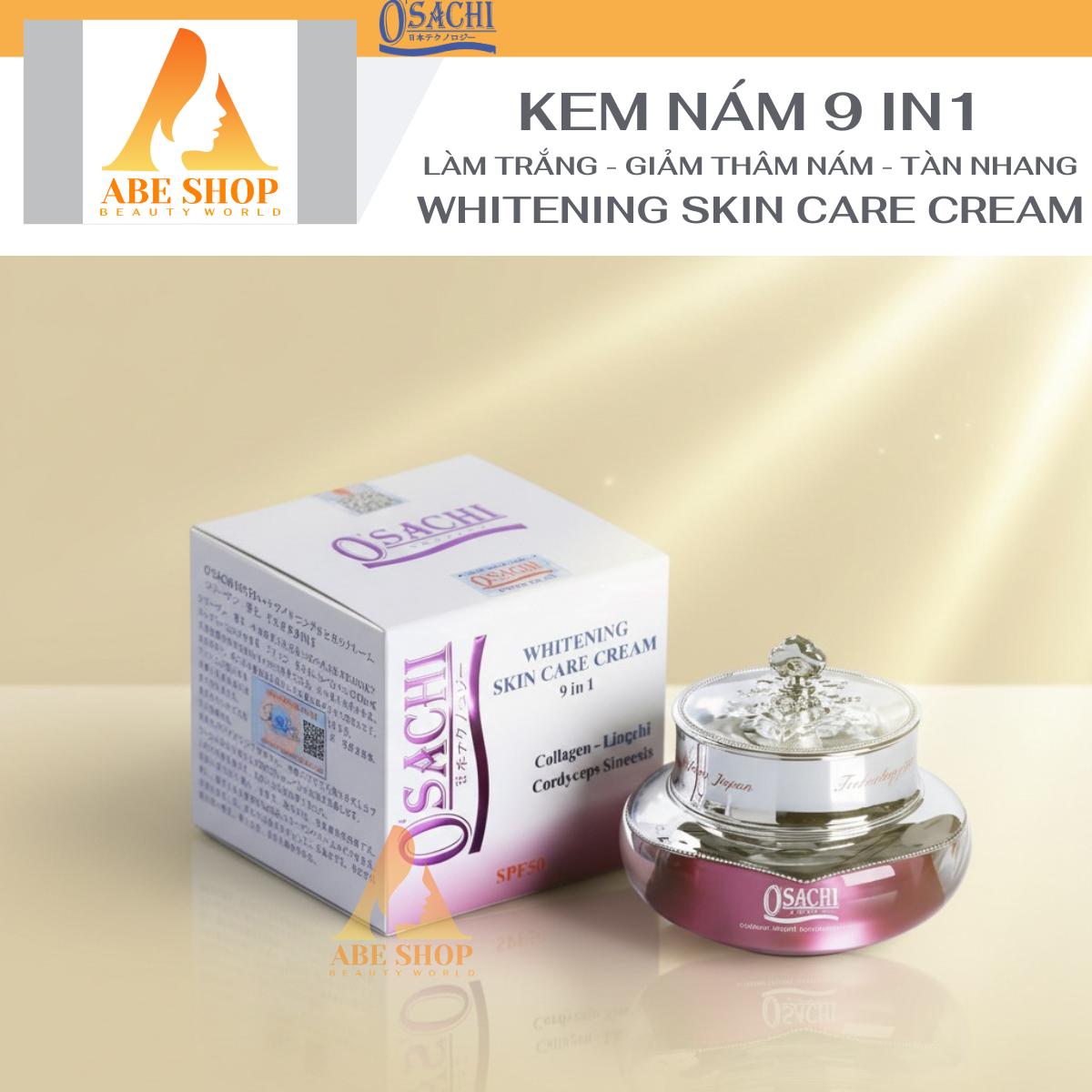 KEM OSACHI TÍM 9 IN 1 - O'SACHI WHITENIG SKIN CARE CREAM 20G - MỜ THÂM NÁM - CHỐNG LÃO HOÁ DA