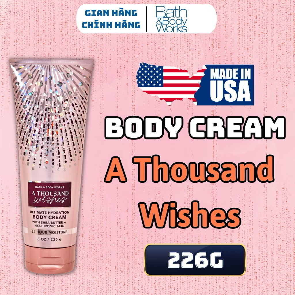 Body Mist Bath And Body Works Nam Nữ Chính Hãng A Thousand Wishes, Xịt Thơm Body Toàn Thân Hương Nước Hoa 236ml